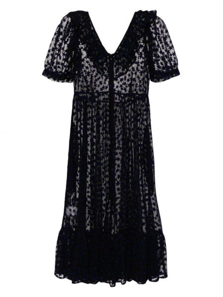 Průsvitné koktejlové šaty Batsheva černé