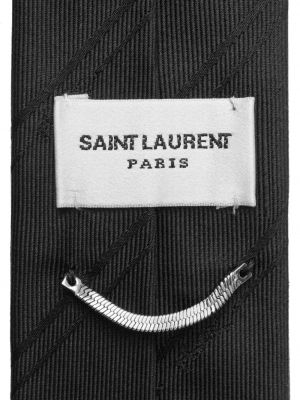 Šilkinis kaklaraištis Saint Laurent juoda