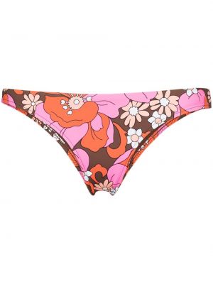 Bikiny s vysokým pasem s potiskem Frankies Bikinis - hnědá