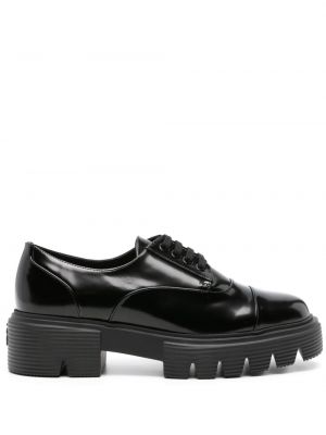 Кожени обувки в стил дерби Stuart Weitzman черно