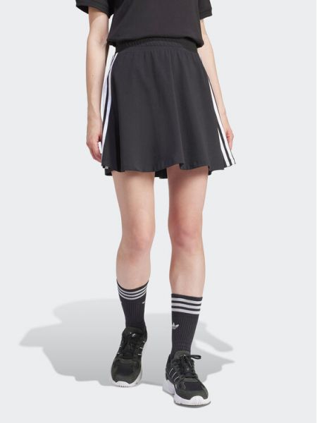 Pruhované mini sukně relaxed fit Adidas černé