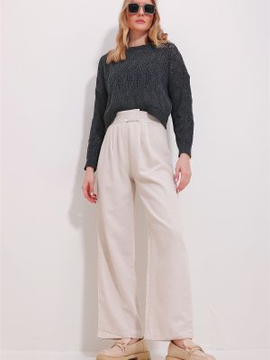 Pantaloni Trend Alaçatı Stili bej