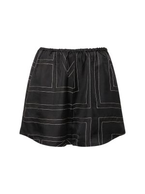 Pantalones cortos de seda Totême negro