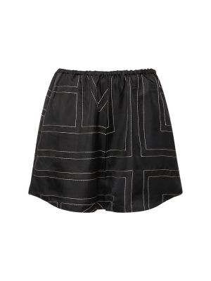 Silke broderet shorts Toteme sort