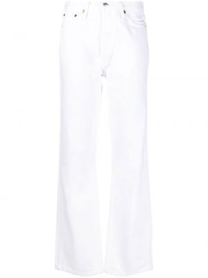 Jeans taille haute large Re/done blanc