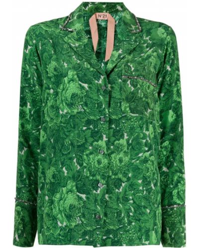 Φλοράλ πουκάμισο με σχέδιο Nº21 πράσινο