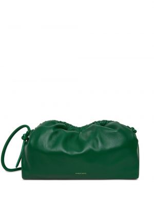 Lær clutch Mansur Gavriel grønn