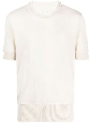 Megztas marškinėliai su įbrėžimais Maison Margiela balta