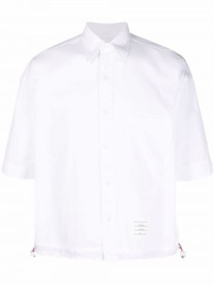 Kortærmet ensfarvet t-shirt Thom Browne hvid