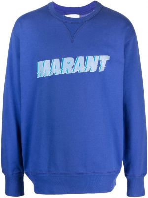 Bluza bawełniana z nadrukiem Isabel Marant niebieska