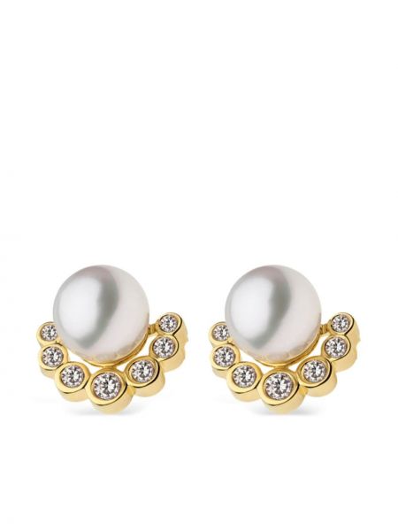 Křišťálové náušnice s perlami Autore Moda zlaté