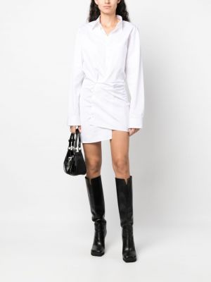 Asimetriškas medvilninis marškininė suknelė Off-white balta