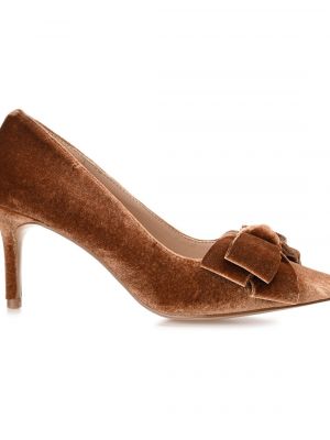 Бархатные туфли Journee Collection коричневые