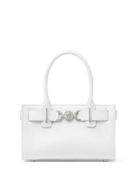 Usnjena nakupovalna torba Versace bela