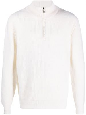 Вълнен пуловер с цип Ballantyne бяло