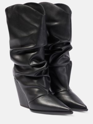 Stivali di gomma di pelle di ecopelle Alexandre Vauthier nero