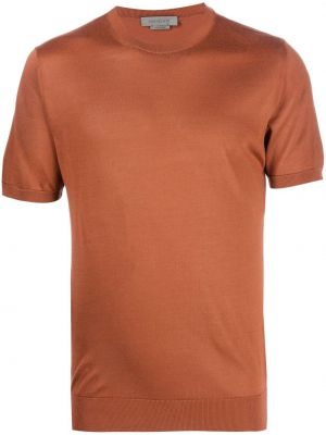T-shirt en soie avec manches courtes Corneliani marron