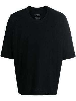 T-shirt en coton avec manches courtes plissé Homme Plissé Issey Miyake noir