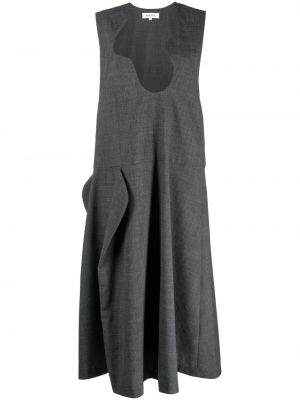 Asymetrické kostkované šaty Enföld šedé