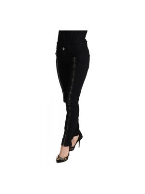 Jeansy skinny dopasowane slim fit bawełniane Dolce And Gabbana czarne