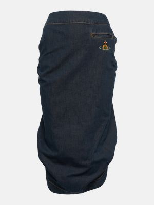 Spódnica jeansowa z wysoką talią Vivienne Westwood niebieska