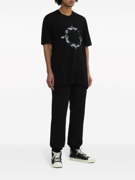 Tričko s potiskem s abstraktním vzorem Julius černé