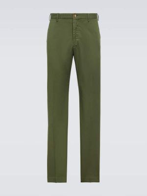 Pantalones rectos de algodón Incotex verde