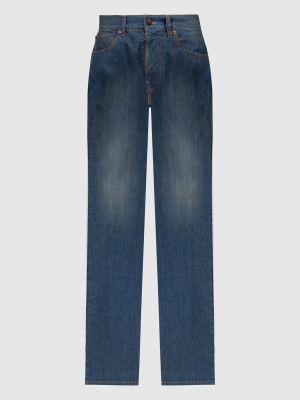 Прямые джинсы с потертостями Maison Margiela синие