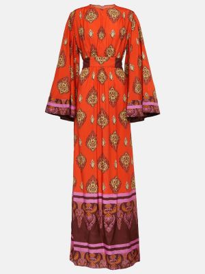 Μάξι φόρεμα με σχέδιο Johanna Ortiz πορτοκαλί