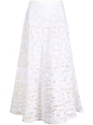 Bavlněné sukně Tory Burch bílé