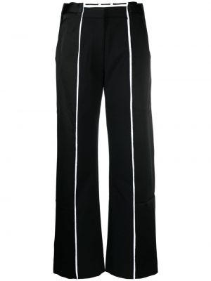 Pruhované rovné kalhoty Victoria Beckham černé