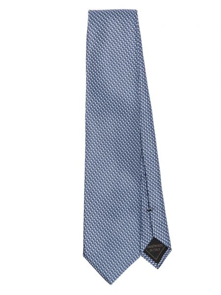 Cravată de mătase cu imprimeu geometric din jacard Brioni