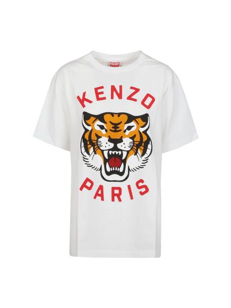 Oversize t-shirt mit tiger streifen Kenzo weiß