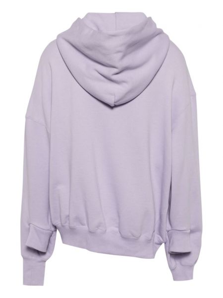 Asimetriškas medvilninis džemperis su gobtuvu Fumito Ganryu violetinė