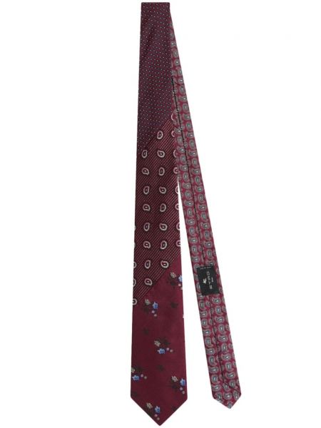 Raštuotas šilkinis kaklaraištis su paisley raštu Etro raudona