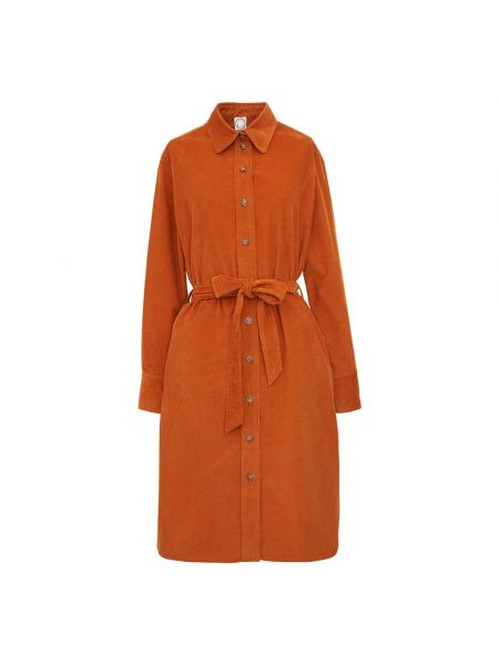 Samt hemdkleid Ines De La Fressange Paris orange