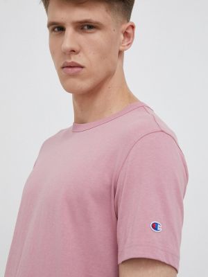 Памучна тениска с дълъг ръкав Champion розово