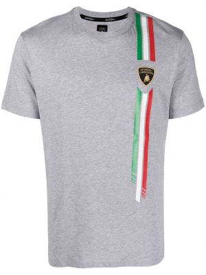 Broderet t-shirt Automobili Lamborghini grå