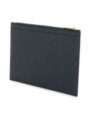 Haftowany portfel Thom Browne niebieski