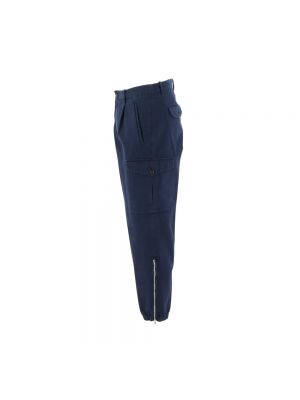 Spodnie cargo slim fit Brunello Cucinelli niebieskie