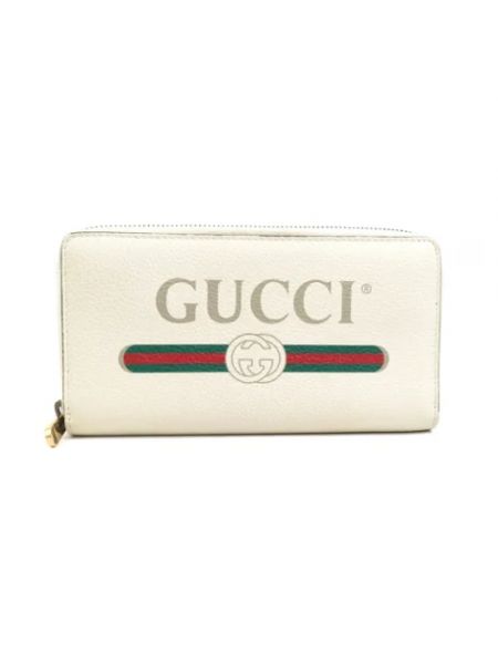 Portfel skórzany retro Gucci Vintage biały