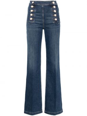 Bootcut džínsy s vysokým pásom Elisabetta Franchi modrá