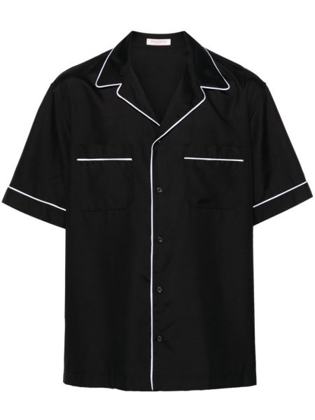 Hedvábná košile Valentino Garavani černá