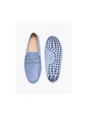 Loafers de nobuk con plataforma Tod's azul