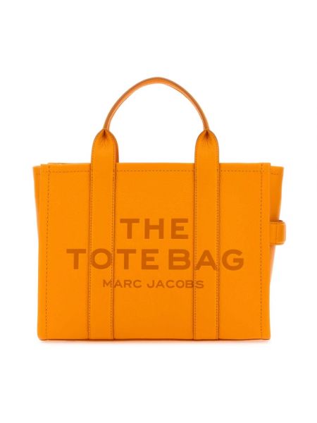Shopperka skórzana Marc Jacobs pomarańczowa