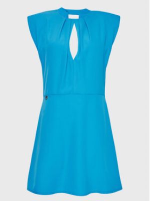Slim fit koktejlové šaty Kontatto modré