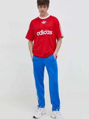 Koszulka z nadrukiem Adidas Originals czerwona