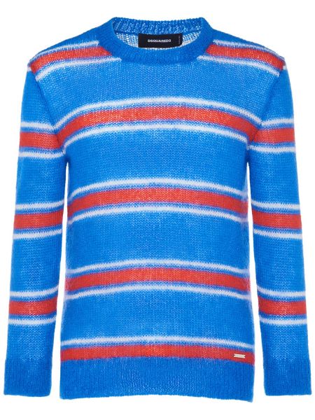 Suéter de cuello redondo de lana mohair Dsquared2 azul