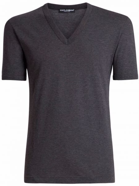 T-shirt con scollo a v Dolce & Gabbana grigio