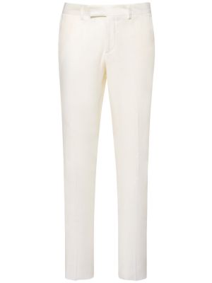 Pantalones rectos de lino Lardini blanco